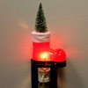 Christmas Red Santa Boot with Tree Night Light, 8 Inch