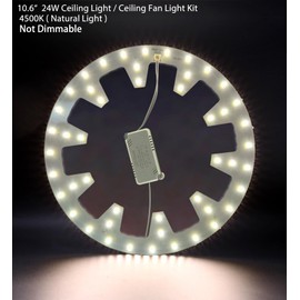 Zhairdalstar 24W LED Flush Mount Ceiling Fan Ring Light Kit Replacement,Retrofit LED Light Engine Panel,4500K Natural Light
