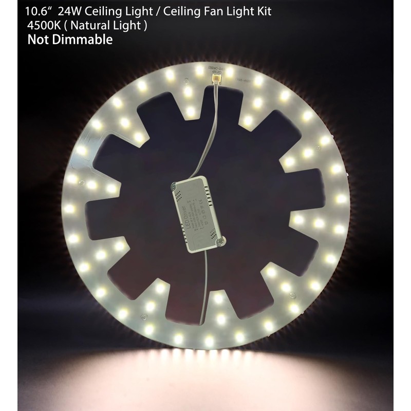 Zhairdalstar 24W LED Flush Mount Ceiling Fan Ring Light Kit