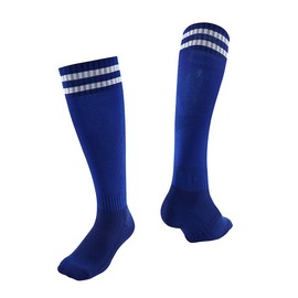 Logic Soccer Socks, Children, Adults, Futsal, Soccer Socks, Lined, Socks, Dance Uniform, Antibacterial, Odor Resistant, Sweat Absorbent, Quick Drying, Men's, Kids, Juniors, Women's, Jr Stockings, blue