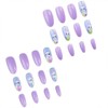 Cute Purple Press on Nails Easter Fake Nails Medium Almond