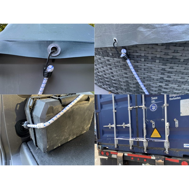 Kotap VBC-18WHT Heavy Duty Durable Multi-Use Bungee Cords with Hooks,