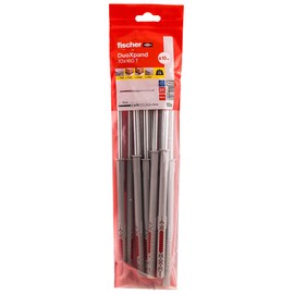 fischer DuoXpand 10 x 160 T, High Quality Universal Dowel with Galvanised Countersunk Screw (Pack of 10), Dowels for Strong Hold, Ideal for Porous Building Materials & Close to Edge Anchors Indoors