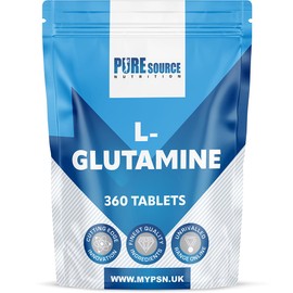 L-Glutamine 360 Vegan Tablets 2000mg | High Strength Amino Acid | Suitable for Vegans and Vegetarians | No Artificial Preservatives | by Pure Source Nutrition (360 Tablets)