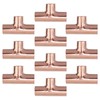 Antrader Tee Copper Fitting,LF Sweat Solder Copper Tee,1/4 Inch ID