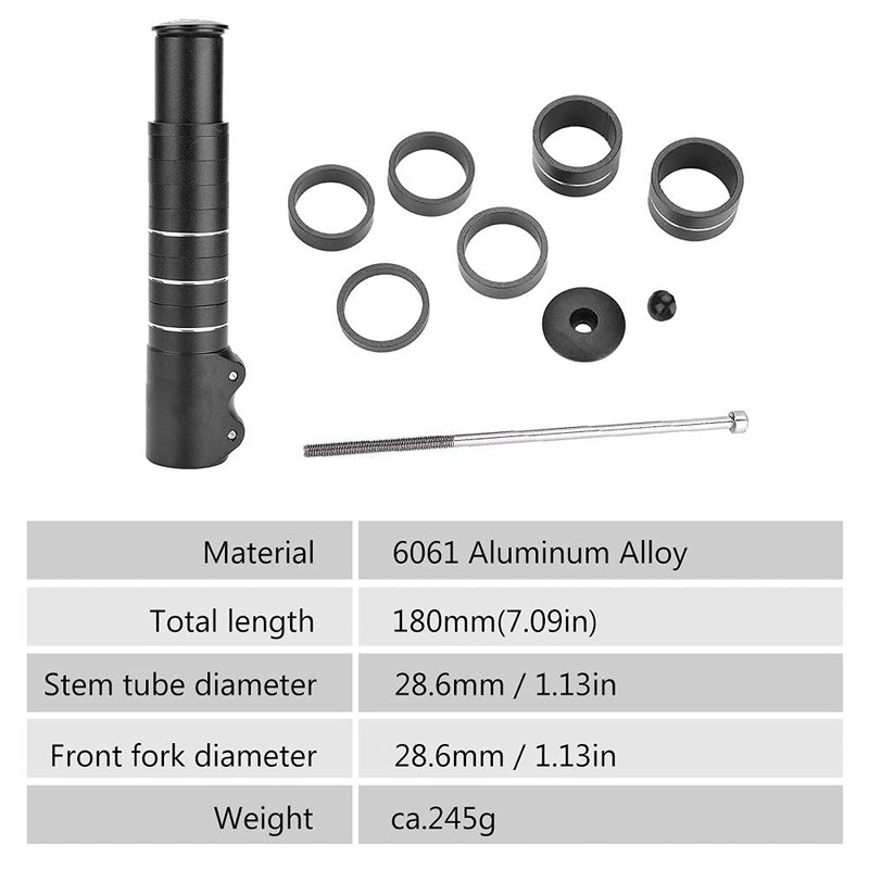 Alomejor Bicycle Stem Extender Bicycle Handlebar Riser Bicycle Fork Stem