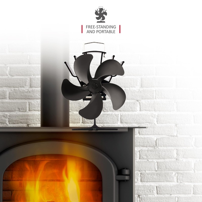 NETTA 5 Blade Woodburner Stove Fan - Silent Operation -