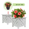 Trenton Gifts Chippendale White Planter Box Set of 2 -