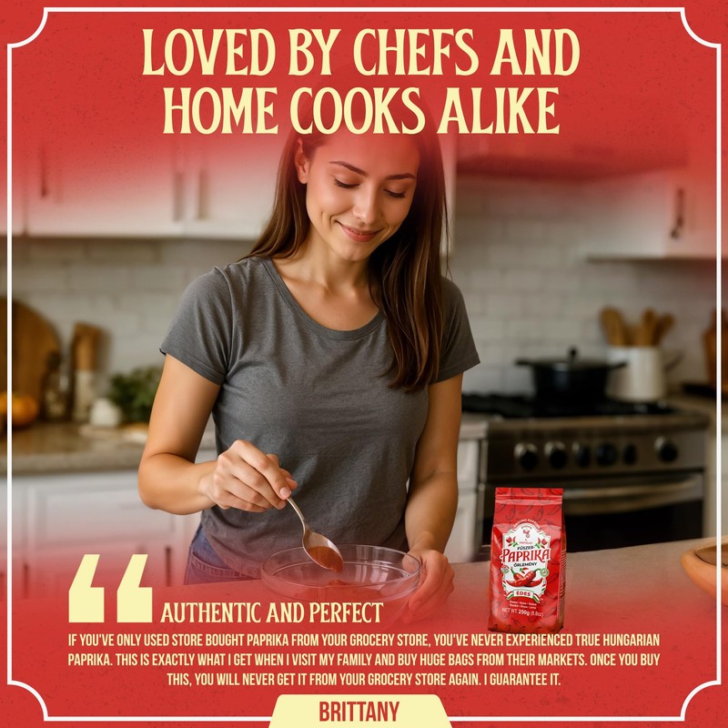 Hungarian Sweet Paprika (8.8oz/250g) Imported from Hungary, Gourmet Quality, Mild