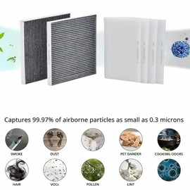 FLTRUCKTOP 2PCS P609422 4PCS PA30107 Cabin Air Filter with Activated Carbon&Bunk Recirc Filter Fits 2023-2019 Freightliner Cascadia Truck Replace BOA91559 AF26235 P609422 PA4857 CAF24003 PA30107