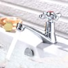 DOITOOL Stainless Steel Single Hole Cross Faucet Set Vintage Bathroom