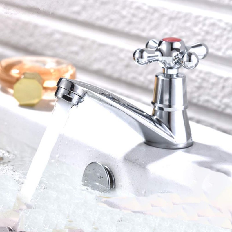 DOITOOL Stainless Steel Single Hole Cross Faucet Set Vintage Bathroom