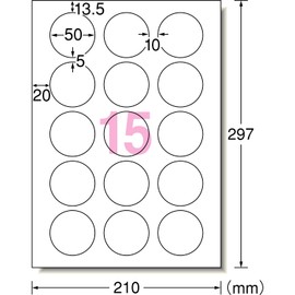 A-One 64415E Inkjet Label Stickers, Ultra Water Resistant, Glossy Paper, 10 Sheets, 15 Round Labels/Sheet