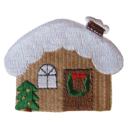Unbranded #4283 Snow Christmas House Embroidery Iron On Applique Patch