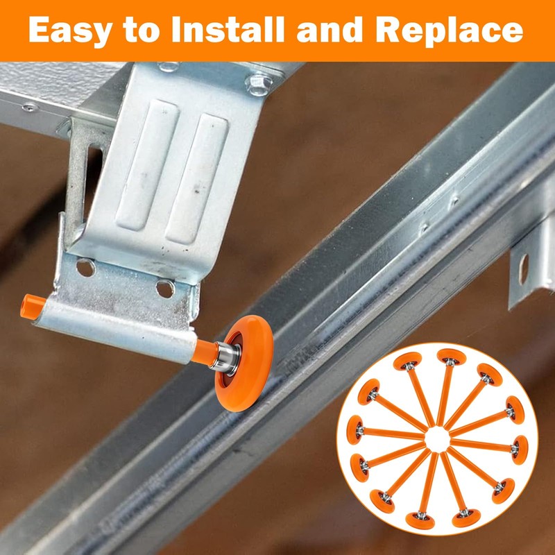 12 Pack 2" Nylon Garage Door Rollers, 4" Nylon Layer