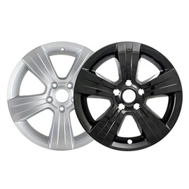 Brighter Design Set of 4 Front and Rear Gloss Black 5 Spoke 17" Wheel Skins for Jeep Compass 17