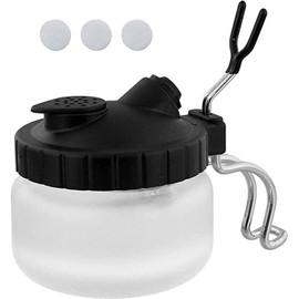 XDOVET Airbrush Cleaning kit,Airbrush Cleaner Tools, Glass Cleaning Pot Jar with Holde Cleaning Needles Cleaning Brushes
