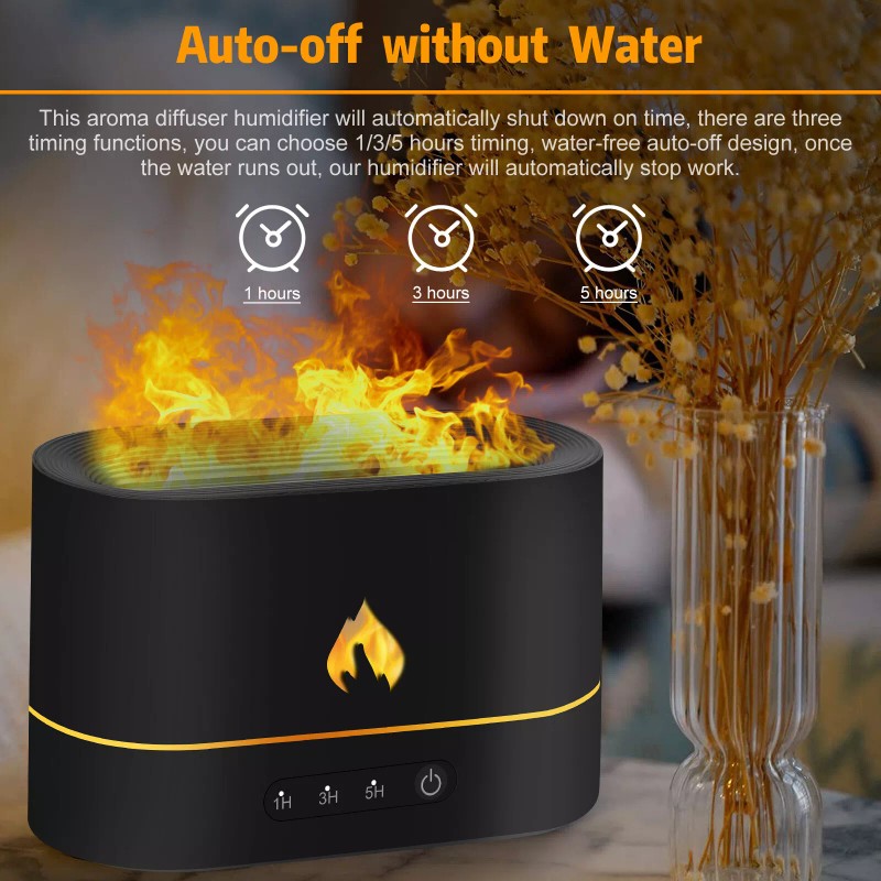 250ml USB Air Humidifier Essential Oil Aroma Diffuser 3D Flame