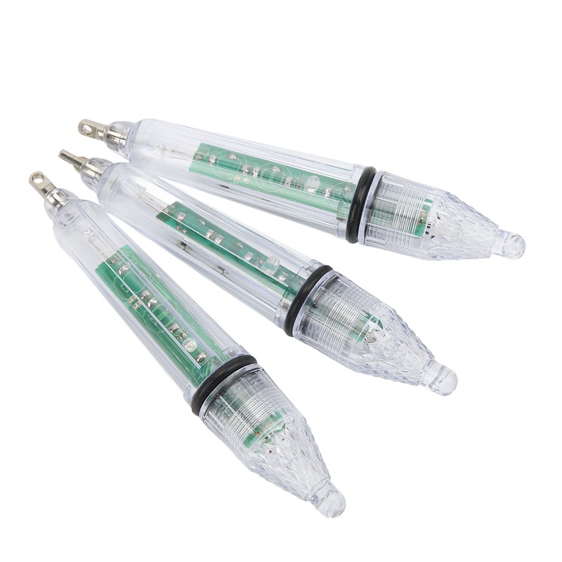 3Pcs Underwater Fishing Light LED Plastic Disposable Bait Lure Lamp