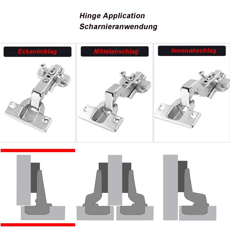 Hettich 95 Degree Corner Stop Small Hinge with Sliding Technology