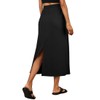 PrinStory Ladies Summer Skirts with Pockets Elasticated Waist Back Split