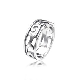 Materia Women's Ring Celtic 925 Sterling Silver Antique Wide German Manufacture #SR-108, Silver
