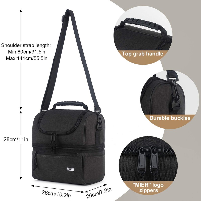 MIER Insulated Lunch Box Insulated Cool Tote Bag Lunch Kit