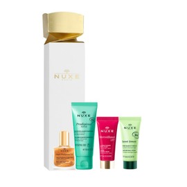 NUXE Festive Christmas Cracker – Deluxe Mini Skincare Set with Hand Cream, Shower Gel, Multi-Purpose Dry Oil & Firming Cream – Holiday Beauty Gift for Glowing Skin