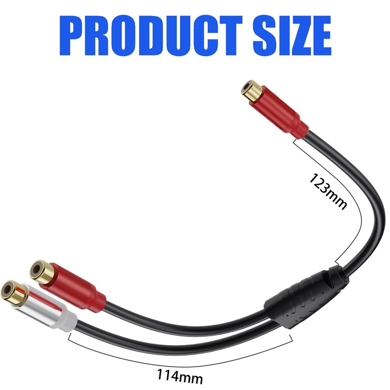 Tunghey 2Pack RCA Splitter Cable, 1 Female to 2 Female