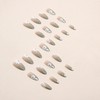24 Pcs Natural Glossy Full Cover Reusable False Nails with