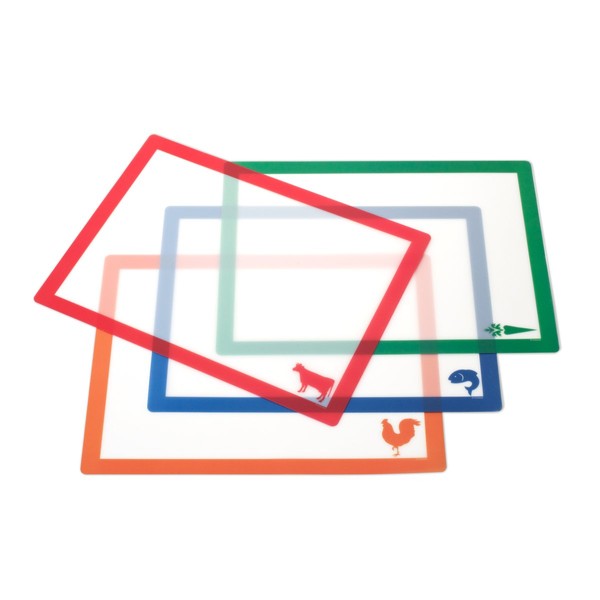 Farberware Flexible Cutting Mats with Food Icons, 11-Inch-by-15-Inch, Set of