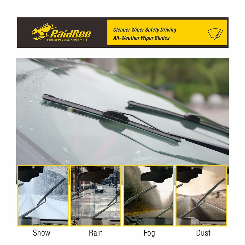Raidbee® 26"+17" Windshield Wiper Blades with 14" Rear Wiper Blade