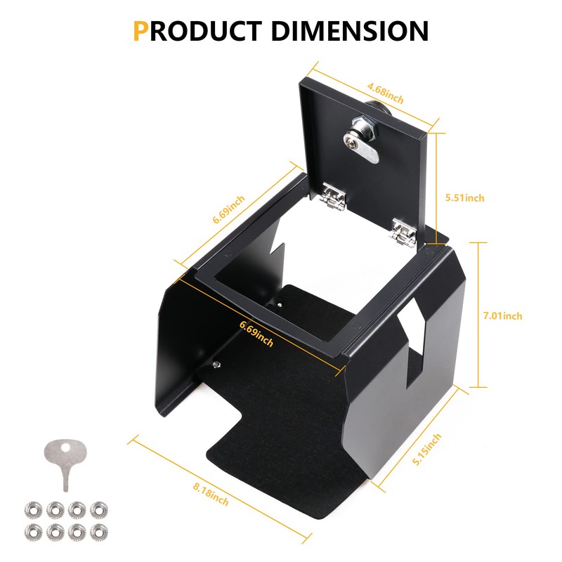 RERPRO Center Console Lock Safe Box Armrest Storage Compatible with