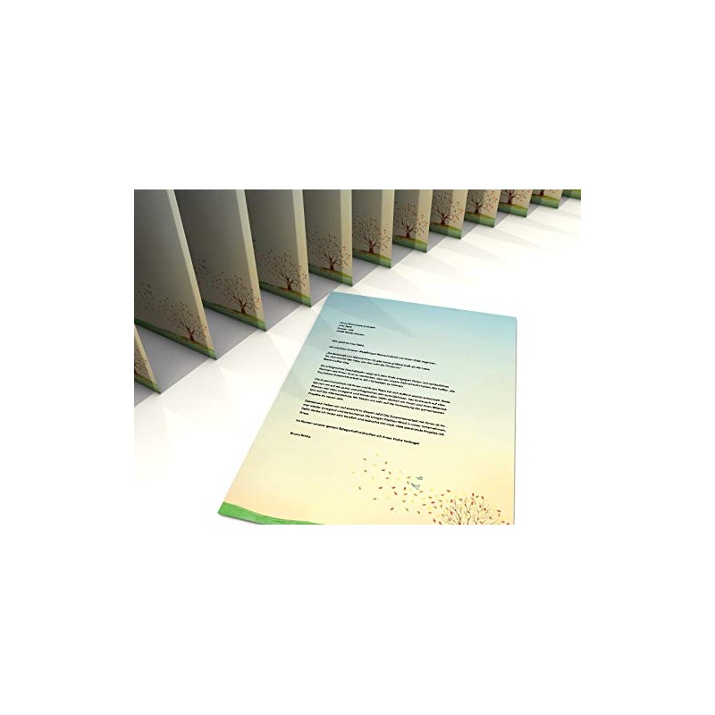 paperandpicture Autumn Watercolour Writing Paper | 20 Sheets DIN A4