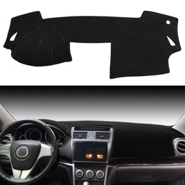 Dashboard Cover Dash Cover Mat Pad Carpet Custom Fit for 2009-2013 Mazda 6 (Black) J182