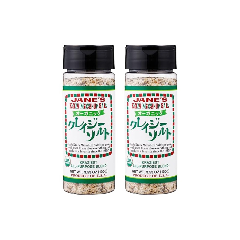 JANE'S Organic Crazy Salt, Additive-free, 4.9 oz (113 g) x