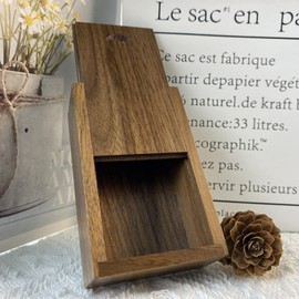 TATMOHIK Small Wooden Gift Box with Sliding Lid, Sliding Lid Wooden Boxes for Wedding Gifts for Couples, Wooden USB Box for Friends/Business Partners/Photographers/Customers (Walnut Wood, 8 x 5.1 x