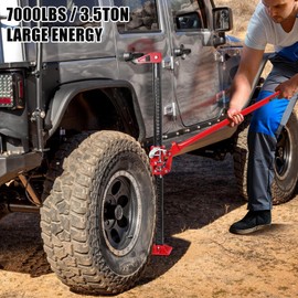 48-Inch High Lift Farm Jack, Ratcheting Off-Road Utility Farm Jack 7000LBS Capacity Car Jack Off-Road Use for Car, Tractor, Truck, SUV Bumper Jack