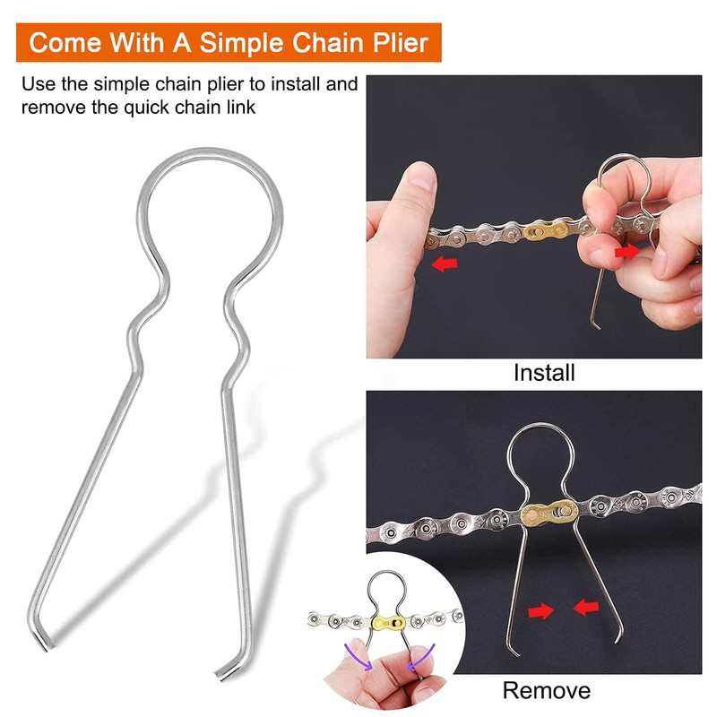 Bicycle Missing Link,5 Pairs Mountain Road Bike Chain Reusable Silver