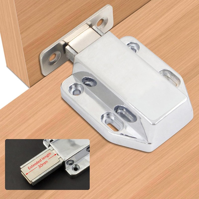 2 Pcs White Push to Open Door Catches, Large Magnetic