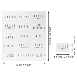 ONLYKXY Clear Big Preprinted Minimalist Bathroom Organize Label Beauty Makeup Household Goods Sticker for Pantry Laundry Room Organization Storage Waterproof Dispenser Label (90, 5.5x3.5cm)