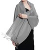 TZ Promise Women Light Gray Pashmina Wedding Large Soft Plain