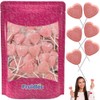 Fruidles Pink Double Heart Shaped Lollipops Flavored, Individually Wrapped 18