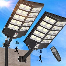 PFCTART 8000Watt Commercial Solar Street Flood Light Dusk to Dawn Road Outdoor Wall Lamp