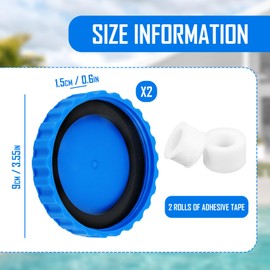 Winter Closure Set, 2 Pieces Winter Plugs Pool with Matching Seals, Winter Plugs Pool Plugs Compatible with Intex Pools, Pool Sealing Plugs Compatible with Bestway Pool