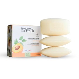 Rampal Latour - 3 überfettende Bio-Seifen – Hand- und Körperreiniger – 3 x 150 g (Arikose)