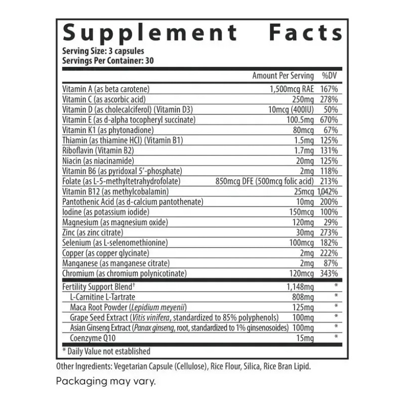 Packs Multivitamínico Fairhaven Health Fertilaid Cáps