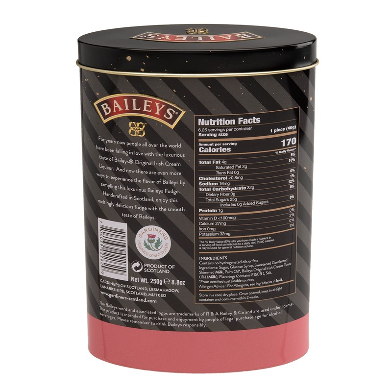 Gardiners of Scotland Handmade Fudge 250g Tin, Baileys Fudge Caramels