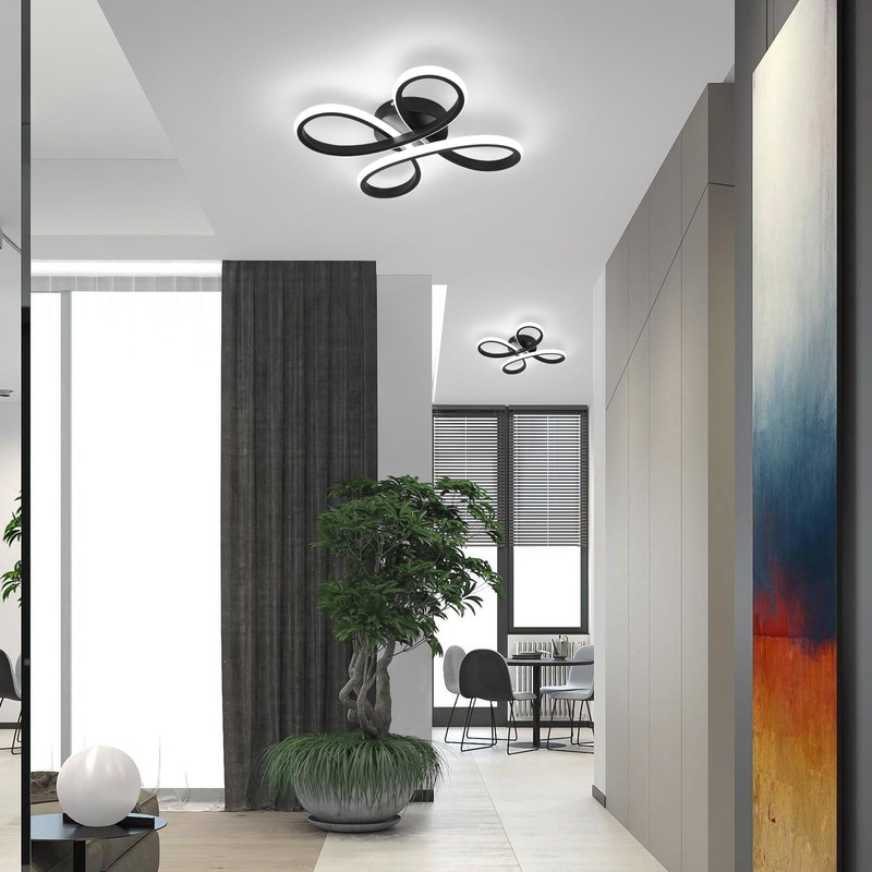ADISUN Modern LED Ceiling Light, 6000K Semi Flush Mount Ceiling