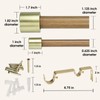 ILAISIHOME 1-1/8 Inch Diameter Wood color Curtain Rods with Cap